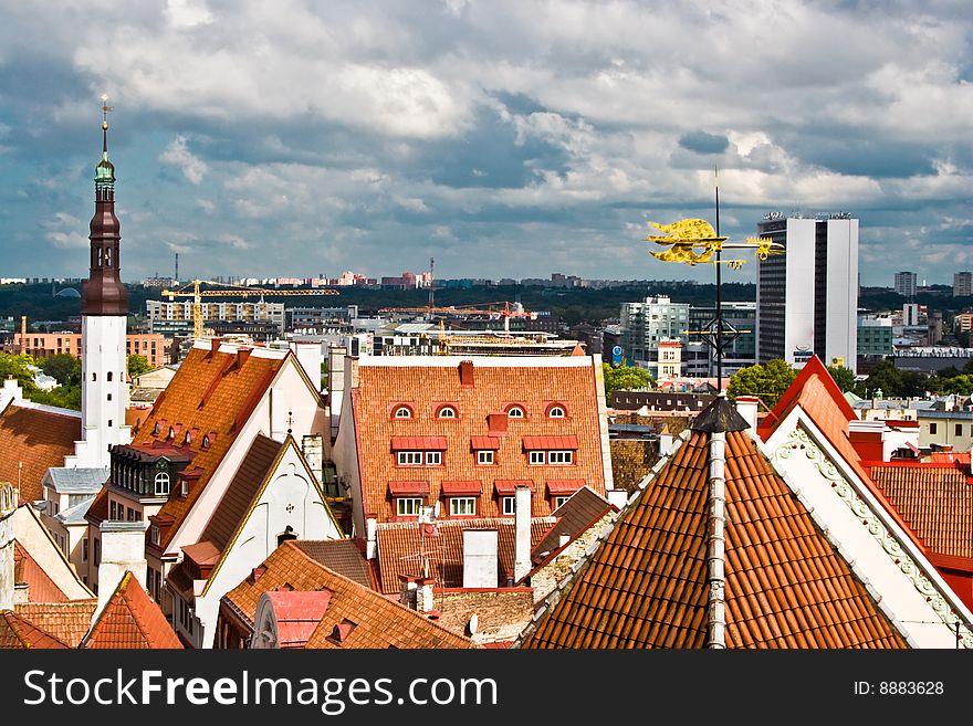 Great view from of Tallinn, old town. Great view from of Tallinn, old town.