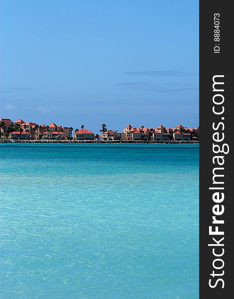 Hotel resort under a blue sky and sea. Hotel resort under a blue sky and sea