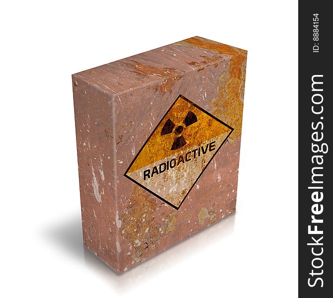 Box of rusted iron for radioactive material
