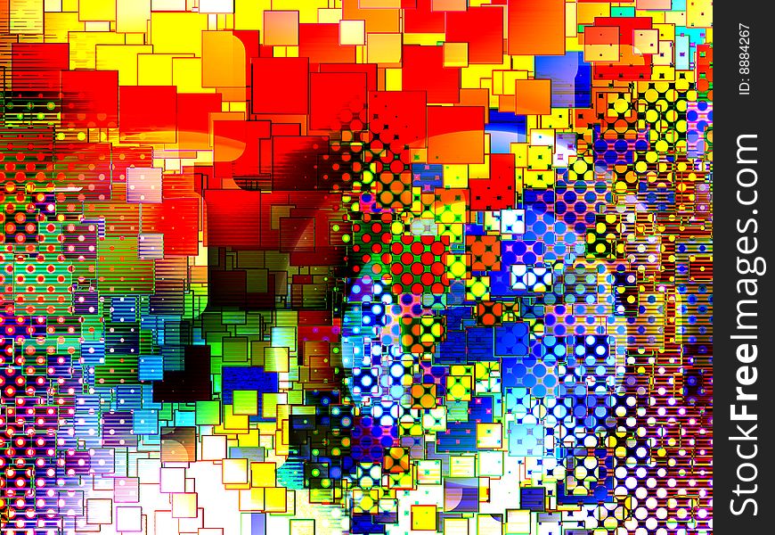 Colourful background abstract made of shapes.