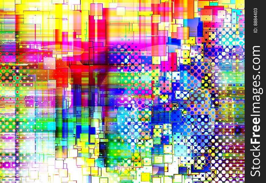 Colourful background abstract made of shapes.