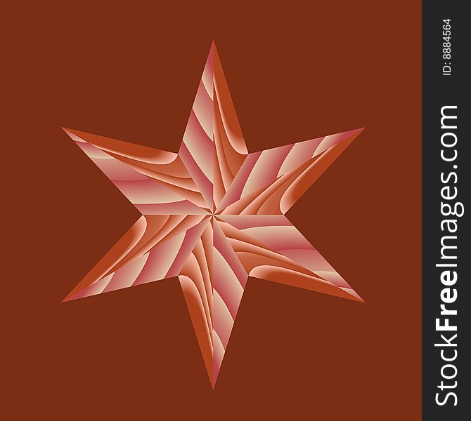 Wooden star. Parquet element. Vector. Without mesh.