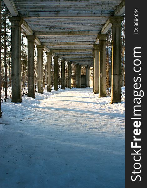 Old colonnade in winter (St. Petersburg, Russia). Old colonnade in winter (St. Petersburg, Russia)