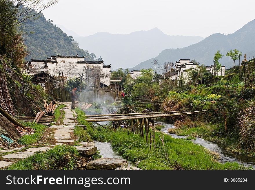 A village in China,wuyuan. A village in China,wuyuan