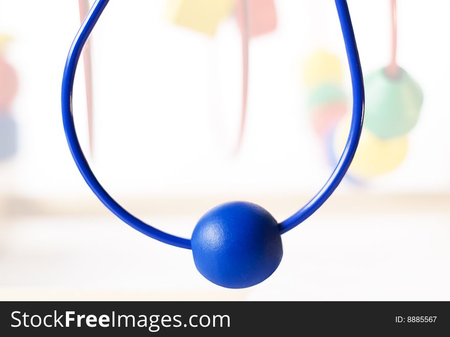 Hanging 	abstract geometric Blue Sphere. Hanging 	abstract geometric Blue Sphere