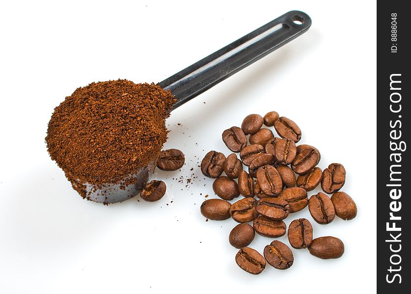 Heap of coffee seeds