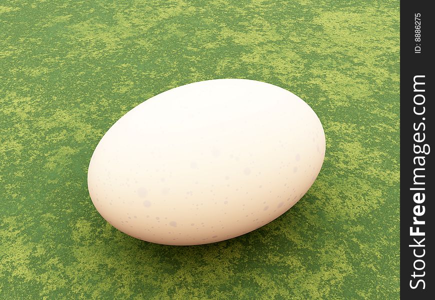 Single egg on the ground.