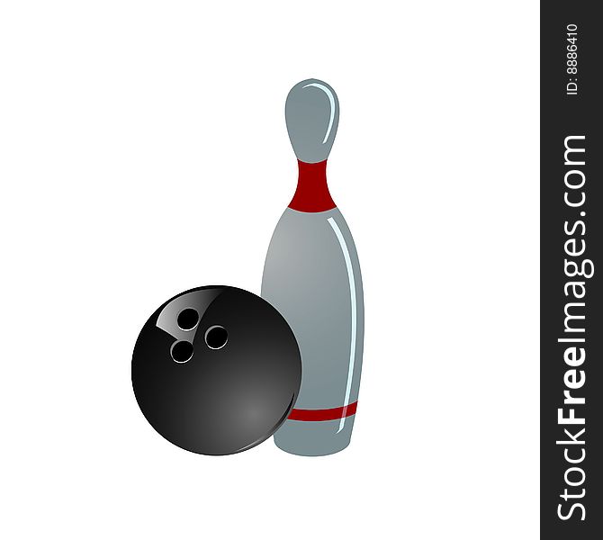 Vector illustration of bowling ball