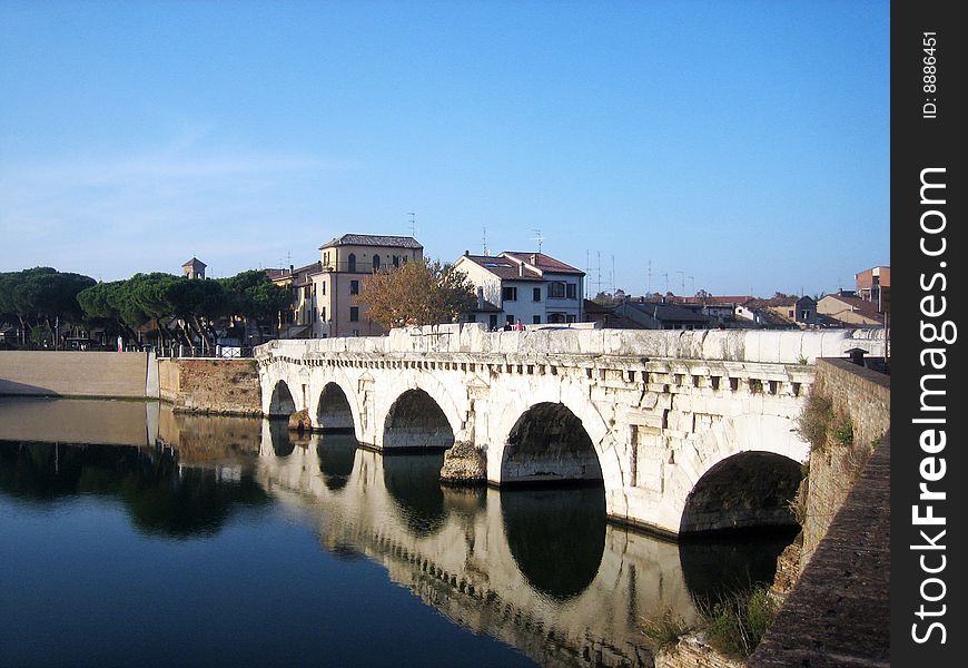 Bridge over the river in the Rimini