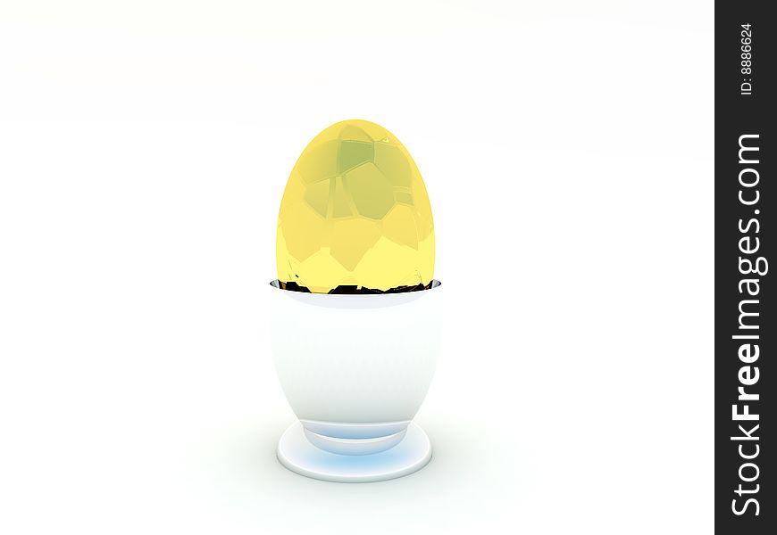 A single golden Easter egg.