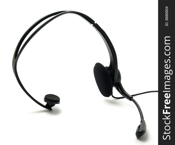 Headphones with mike for suitable contact in internet. Headphones with mike for suitable contact in internet
