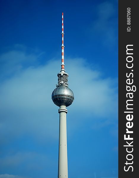 TV  tower in Berlin in  blue sky