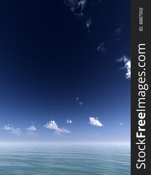 An oceanic landscape with sky background. An oceanic landscape with sky background.