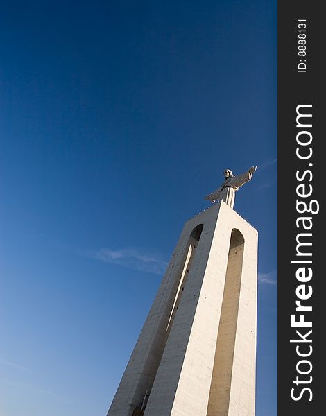 Christ statue with beautiful cloud sky. Christ statue with beautiful cloud sky