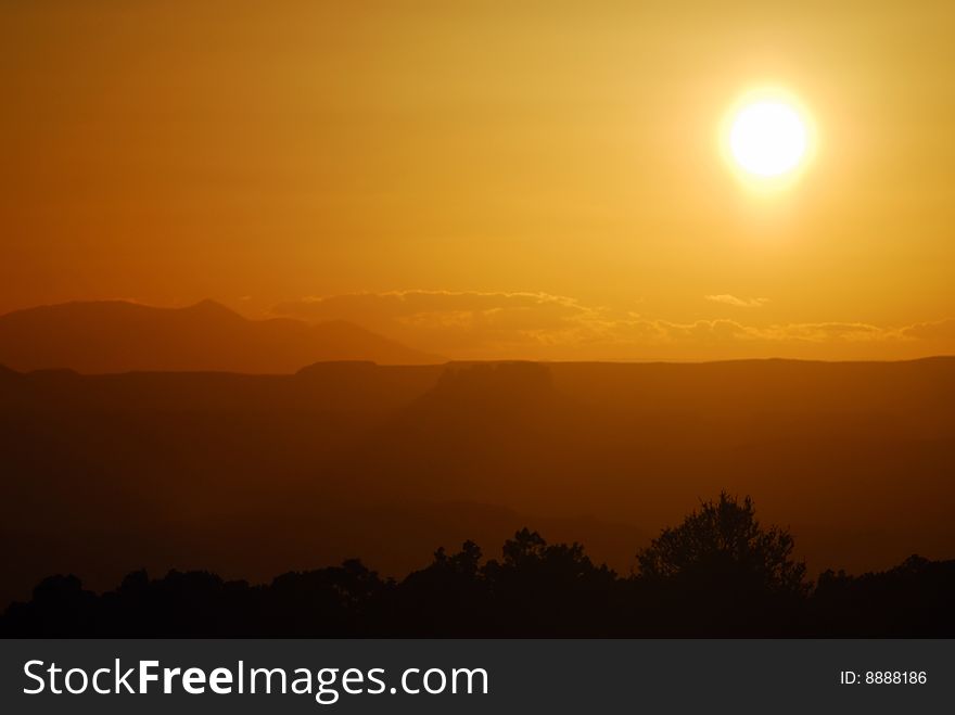 Sun setting on Canyon in Canyon Lands. Sun setting on Canyon in Canyon Lands