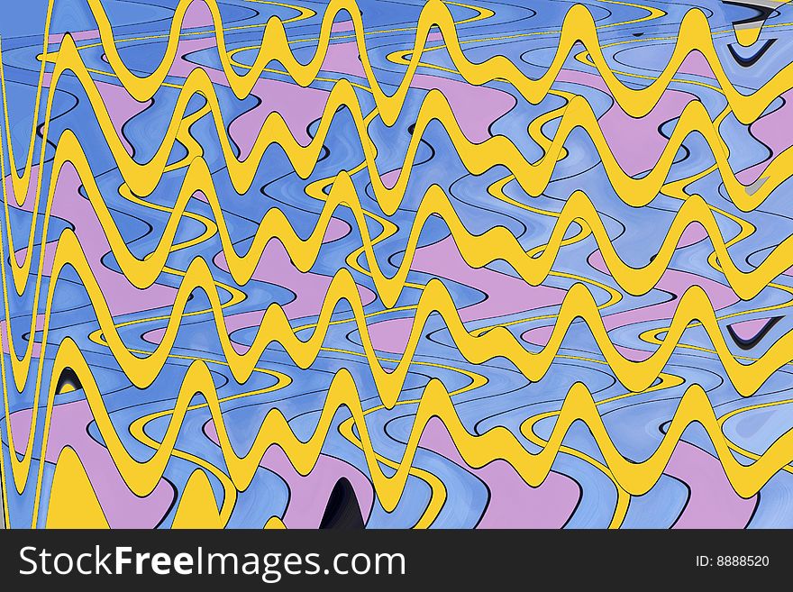 Yellow, blue and pink digital waves background. Yellow, blue and pink digital waves background