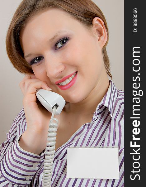 Girl With A Telephone Handset