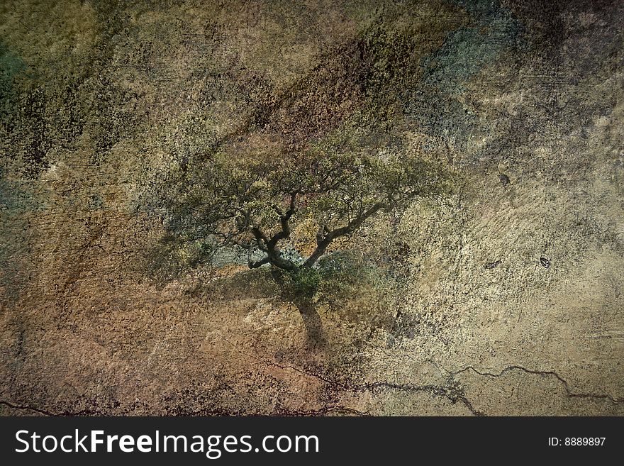 Abstract background with a tree