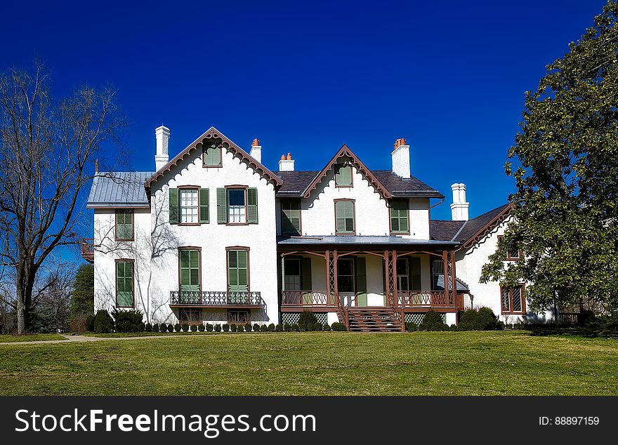 President Abraham Lincoln`s cottage with a lawn, Soldiers` home, Washington DC, USA. President Abraham Lincoln`s cottage with a lawn, Soldiers` home, Washington DC, USA.