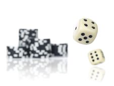 Rolling Dices Royalty Free Stock Image