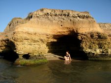 Cliff With Grotto. Royalty Free Stock Images Cliff With Grotto. Royalty Free Stock Images