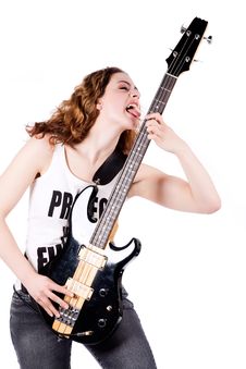 Licking My Guitar Royalty Free Stock Image Licking My Guitar Royalty Free Stock Image