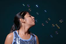 Girl Blowing Lot Of Bubble Stock Photos Girl Blowing Lot Of Bubble Stock Photos