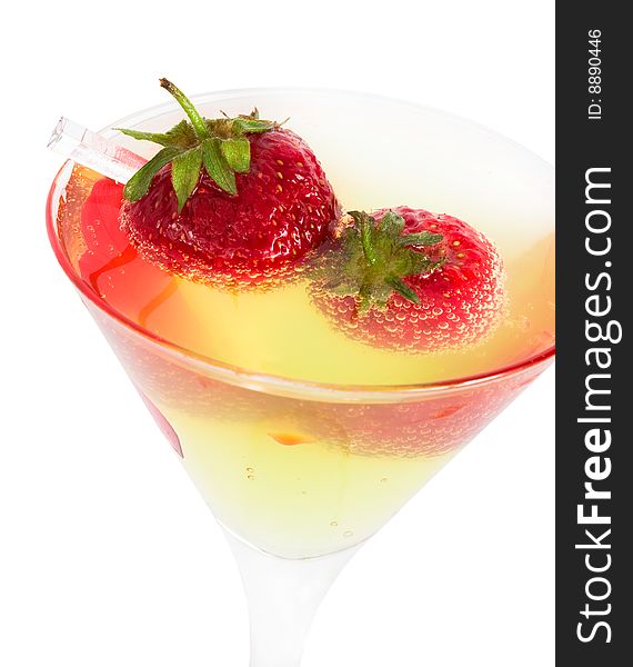 Strawberry With Glass Of Cocktail