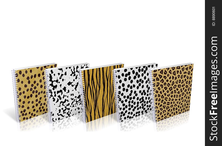 Notebook with design skin of wild animals