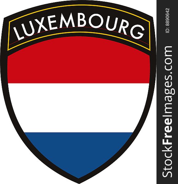 Vector luxembourg crest flag on withe background. Vector luxembourg crest flag on withe background