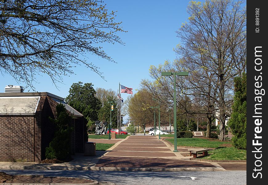 A view of downtown Hickory North Carolina in the spring of the year. A view of downtown Hickory North Carolina in the spring of the year