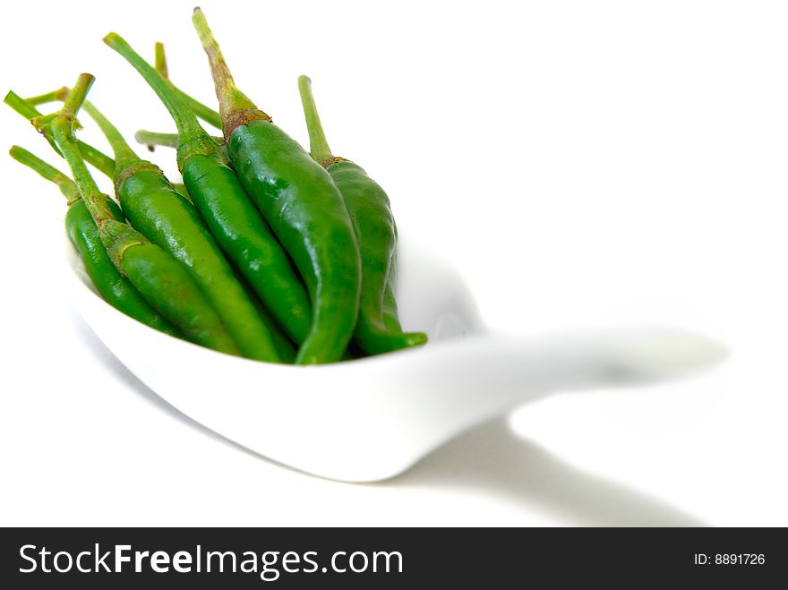 Close up capture on green spicy chili. Close up capture on green spicy chili