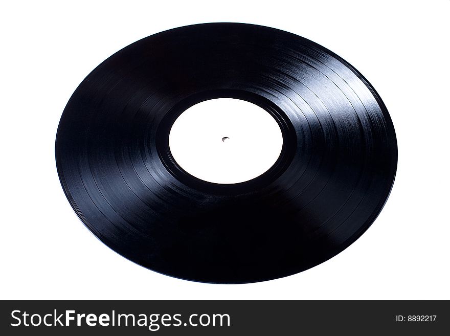 Antique vinyl record isolated on white