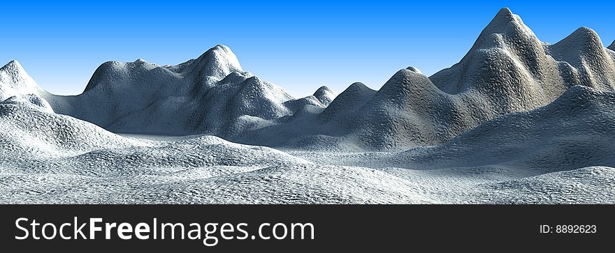 Wide range image with snow mountains. Digitally generated. Wide range image with snow mountains. Digitally generated.