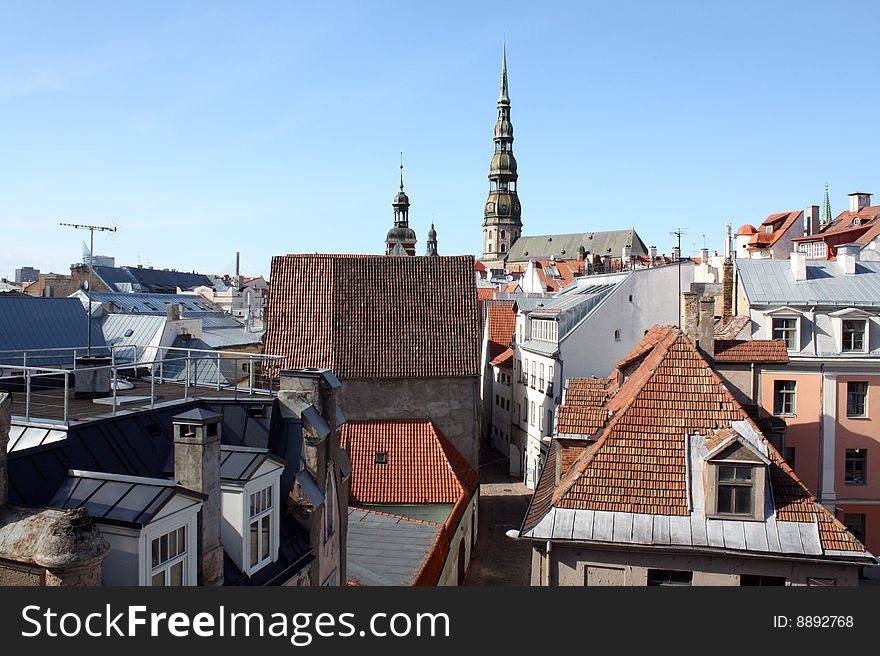 View on historical part of Riga, Latvian capital