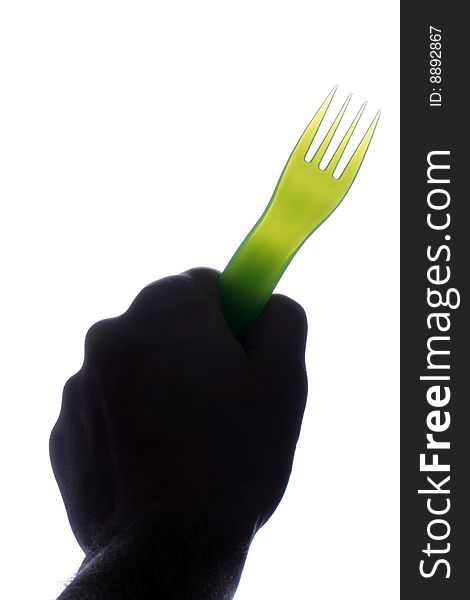 Hand with colors utensil background
