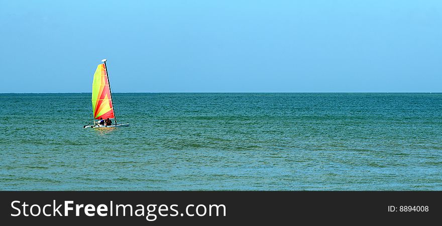 Sailboat in ocean