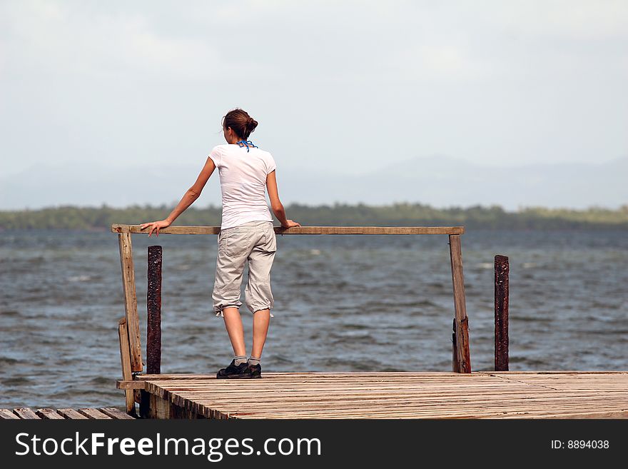 Pier at caribbean sea