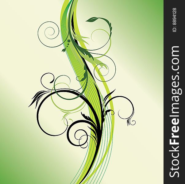 Green floral background. 
vector illustration. Green floral background. 
vector illustration.