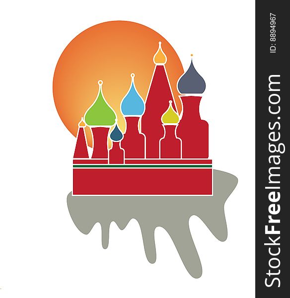Tourism icon vector of Saint Basil Cathedral of Moscow