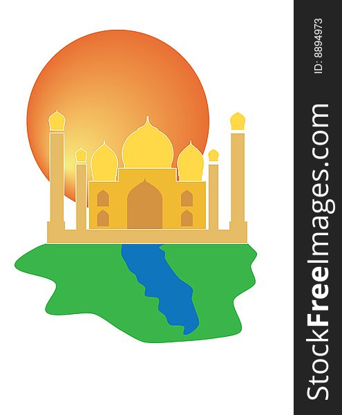 Tourism icon of Taj Mahal Temple of Love India