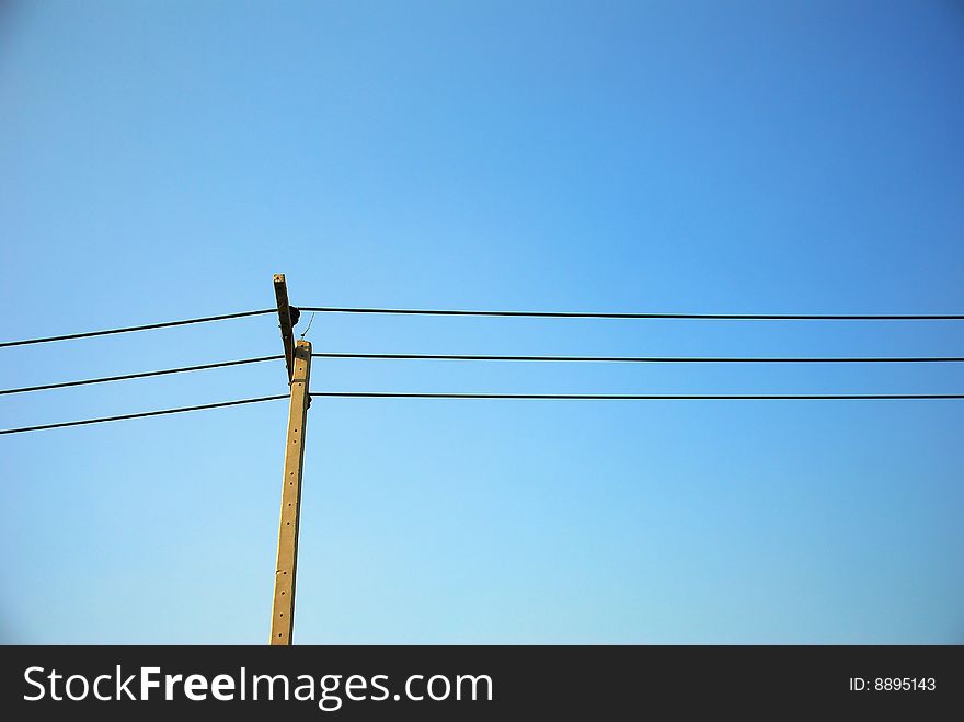 Wires of electricity and clear sky