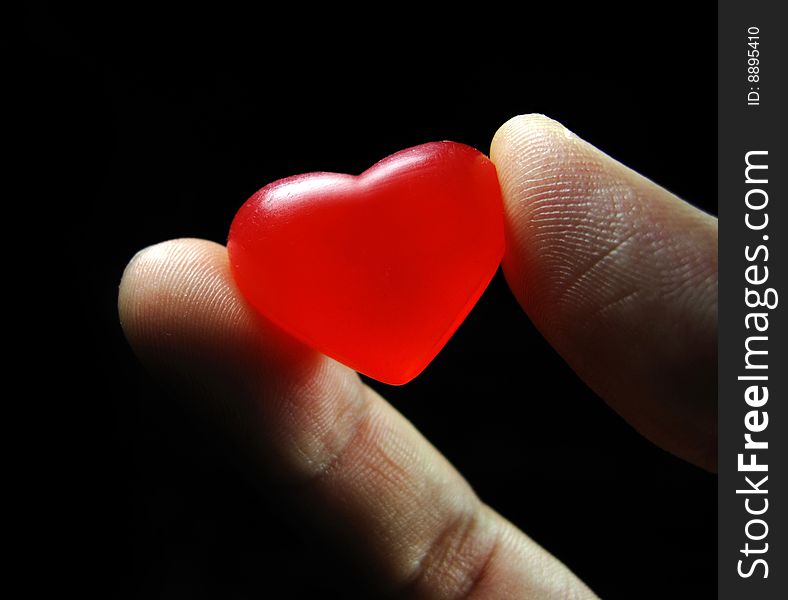 Red Heart In The Finger
