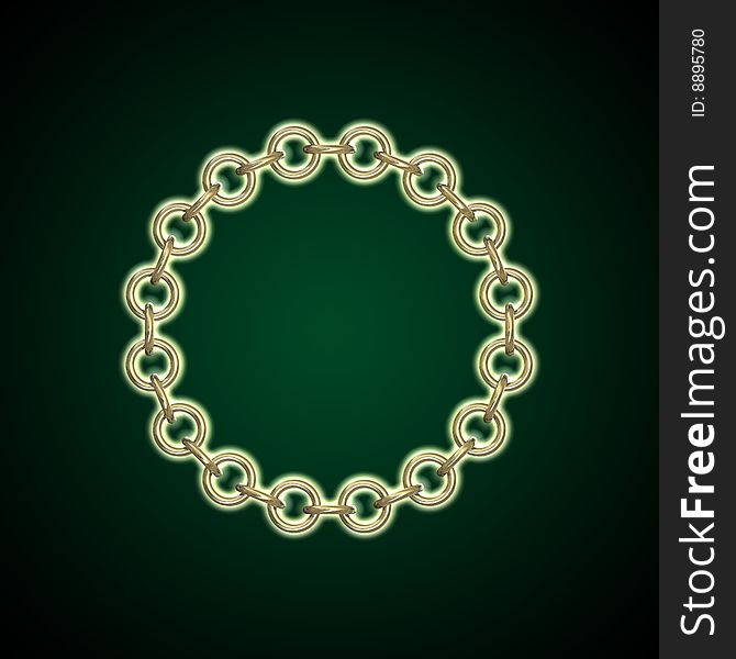 A chain on green background.