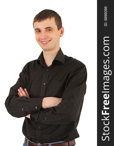 Young lad on white background