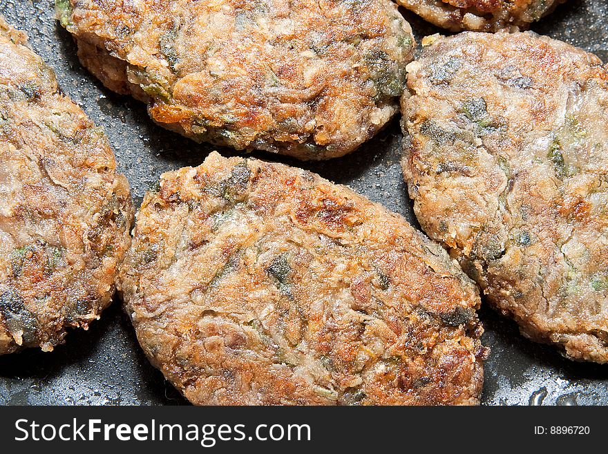 Cooking Meat balls in a pan. Cooking Meat balls in a pan