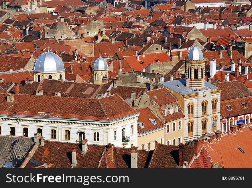 Old center of Brasov city (one of the most beautiful medieval town from Europe), with the Council Square in the center. Old center of Brasov city (one of the most beautiful medieval town from Europe), with the Council Square in the center.