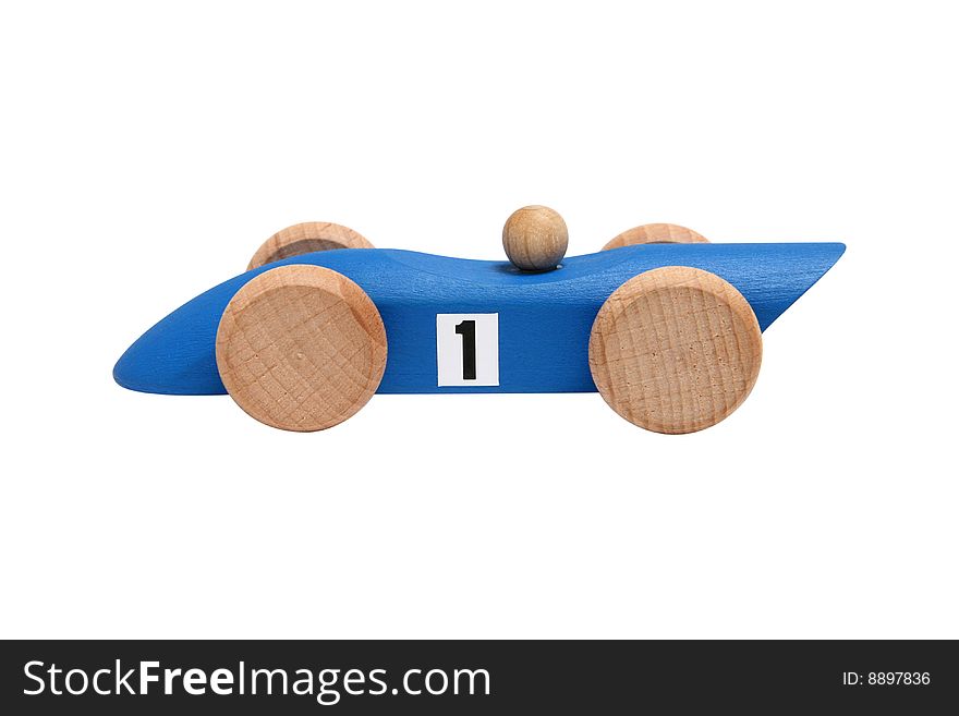Wooden Race Car Isolated