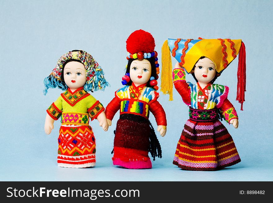 Chinese minority dolls with beautiful clothes