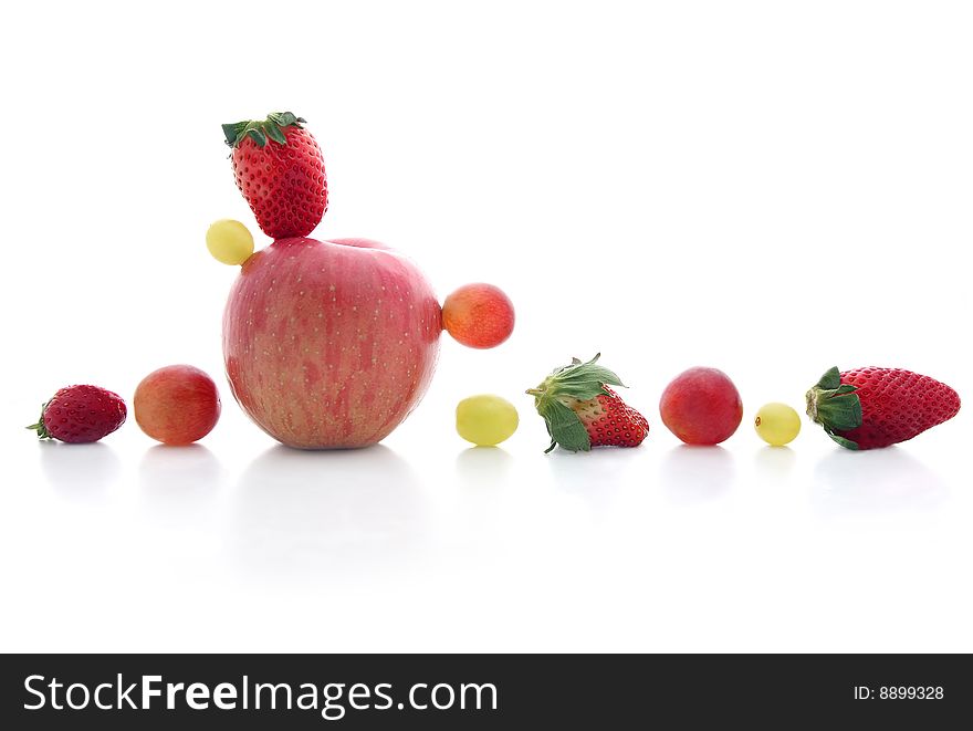 Various fruits on the white. Various fruits on the white